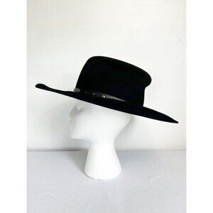Silver Spur B bar H Cattleman Wool Felt Cowboy Hat in Black - Sz 7
